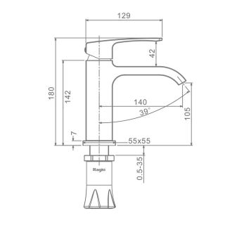 Смеситель для раковины Raglo R02.10.23 золотой сатин