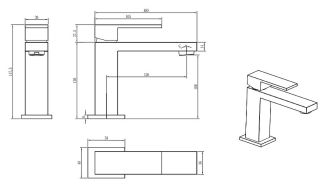 Смеситель для раковины Boheme Qubic 471-G золото