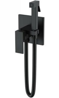 Гигиенический душ Boheme Qubic 477-B со смесителем чёрный матовый