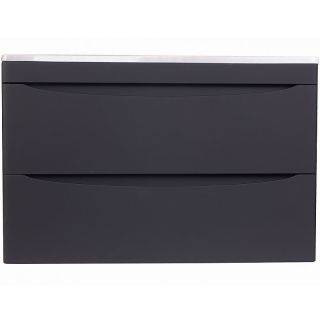 Тумба под раковину Style Line Бергамо мини 90 Люкс Plus СС-00002366 подвесная Черная антискрейч