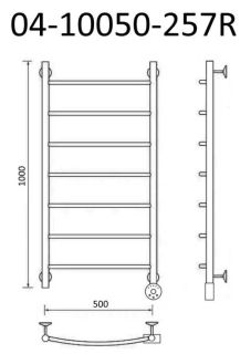 Полотенцесушитель электрический Маргроид В4 Р100*50 хром 04-10050-257R