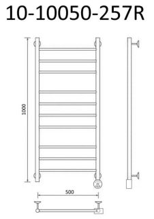 Полотенцесушитель электрический Маргроид В10 Р100*50 хром 10-10050-257R