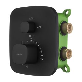 Встраиваемый смеситель Swedbe Platta 9032B термостатический подключение на три выхода чёрный