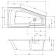 Акриловая ванна Riho Rethink Space Fall Plug and Play B114009005, угловая, правая, заполнение через перелив 170х90см белая