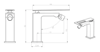 Смеситель для биде Boheme Q 146-WCR.2 белый/хром
