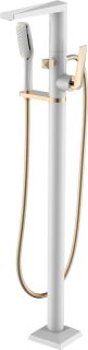 Смеситель напольный Boheme Venturo для ванны белый/золото 389-W