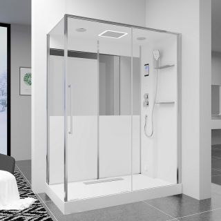 Душевая кабина Black and White Galaxy G8890 160х85 889000 с паром без гидромассажа