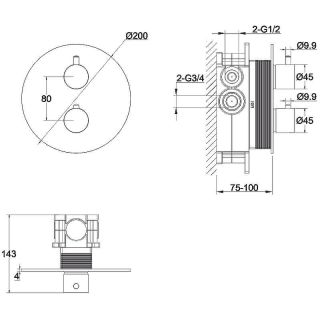 Смеситель для душа Whitecross 2-Y1236CR хром