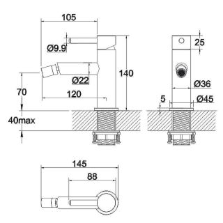 Смеситель для биде WHITECROSS Y1220GL золото