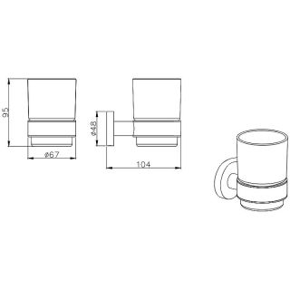 Стакан для зубных щеток Aquatek AQ4004CR Хром