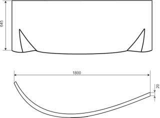 Фронтальная панель для ванны Timo FPIVA15R 180см белый