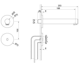 Смеситель встраиваемый для раковины Timo Saona 2373/03SM сенсорный чёрный