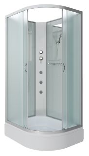 Душевая кабина Niagara NG-33184-14LBKG с гидромассажем 110x80см серебро/матовое