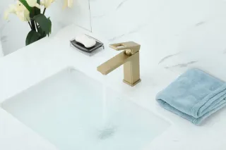 Смеситель для раковины Gappo G1017-3 золотой сатин