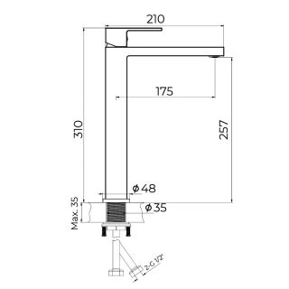 Смеситель для раковины высокий Knotlor KN-24/BL, черный