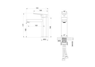 Смеситель для раковины Wonzon & Woghand Frame WW-88139010-CR хром