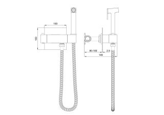 Гигиенический душ со смесителем Wonzon & Woghand WW-88819903-BG с термостатом брашированное золото
