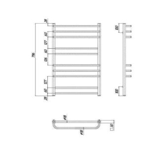 Ravak Полотенцесушитель Водяной Cube 500 x 800_W