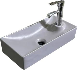 Раковина накладная SantiLine SL-2009LMG 43см левая серый матовый