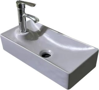 Раковина накладная SantiLine SL-2009RMG 43см правая серый матовый