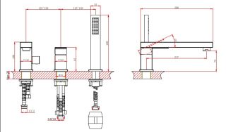Смеситель на борт ванны DQ Bayern.Liszt DA1514905 чёрный
