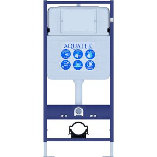 Комплект унитаза с инсталляцией Aquatek SET AQUATEK ВЕГА-1905-013 с сиденьем Микролифт и Белой клавишей смыва