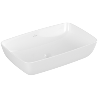 Раковина Villeroy Boch для установки на столешницу, 580 x 385 x 130 mm, Альпийский белый CeramicPlus, без перелива, нешлифованный