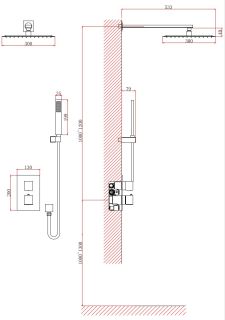 Душевая система DQ Bayern.Liszt DA2515701A04 с термостатом хром