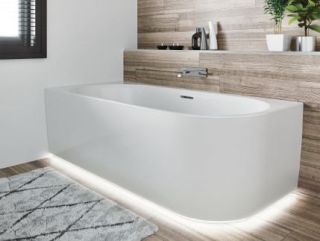 Акриловая ванна Riho Desire Corner Velvet Sparkle System LED B087004105 R 184x84см с аэромассажем и подсветкой белый матовый