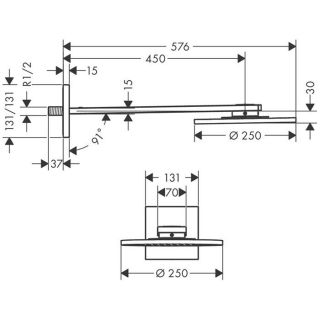 Верхний душ Hansgrohe ShowerSolutions 35284000 хром