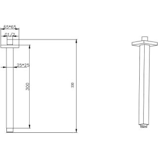 Кронштейн для верхнего душа Boheme Qubic 629-QUBIC-B чёрный
