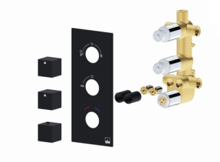 Душевая система Timo Tetra-thermo SX-0179/03SM с термостатом черный