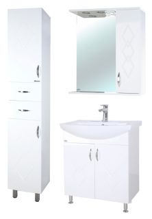 Зеркало-шкаф с подсветкой Bellezza Элеганс 50см правый белый 00000004924