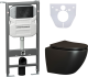 Комплект с инсталляцией Ceramica Nova CN4002MB_1001B_1000 унитаз Metropol CN4002MB крышка-сиденье с микролифтом и инсталляция Envision CN1001B с чёрной матовой кнопкой смыва Round