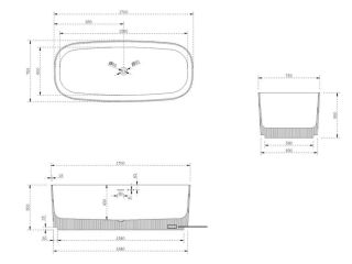 Ванна из искусственного камня NT Bagno Cielo NT220 170x75см белый матовый