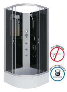 Душевая кабина Niagara NG-3502-14BKG с гидромассажем 100x100см серебро/тонированное