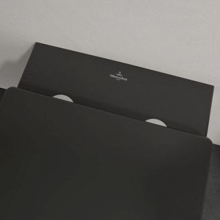 Унитаз подвесной Villeroy Boch  с открытым смывным краем, настенный 4633R0R7 черный