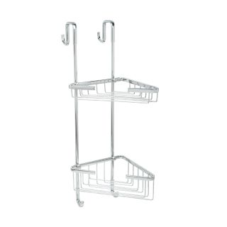 Полка для душевой кабины угловая Fixsen двухэтажная хром латунь (FX-853-2)