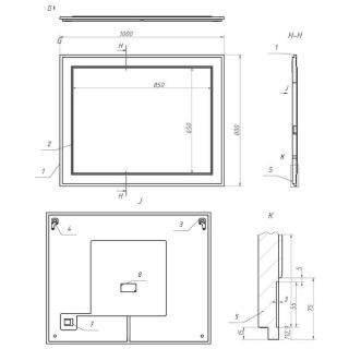 Зеркало La Fenice Cubo FNC-02-CUB-C-100-80 Бежевое матовое 100 см