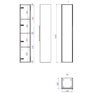 Шкаф-пенал La Fenice Simpla FNC-05-SIM-B-30 подвесной Белый матовый 30 см