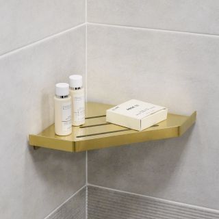 Полка угловая одноэтажная Fixsen Hi-Tech золото-сатин (FX-841G)