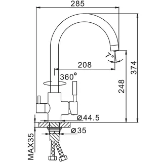 Смеситель для кухни Frap F4352 хром
