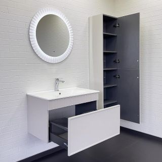 Тумба с раковиной Comforty Мадрид 00-00018685 81 см Серый шелк