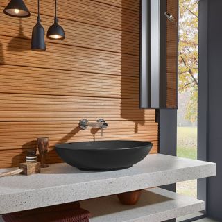 Раковина Villeroy Boch для установки на столешницу, 560 x 380 x 120 mm, Pure Black CeramicPlus, без перелива черный