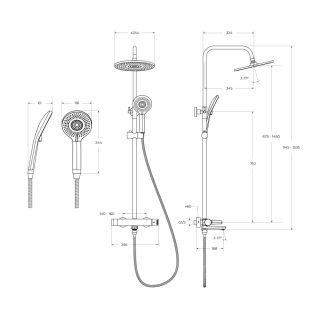 Комплект смесителей для ванной комнаты BelBagno LUX-CVD/LS-01 хром