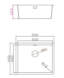 Кухонная мойка Grandex Aqua Proline 55 3002063 графит