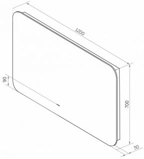 Зеркало с холодной подсветкой Art&Max Ravenna 120x70см AM-Rav-1200-700-DS-F