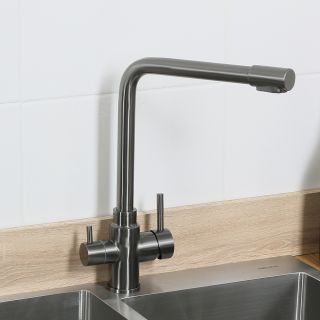 Смеситель для кухни Melana MELANA-F9505HB с переключателем на фильтр графит