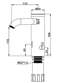 Сенсорный смеситель для раковины Swedbe Europe 6010B с ручной регулировкой температуры воды чёрный