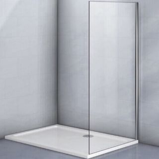 Боковая панель Veconi KP-11, 800х1950 хром, стекло прозрачное